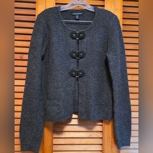 Cynthia Rowley Gray Women's Cardigan Sweater Jacket Buckle Closure Size L